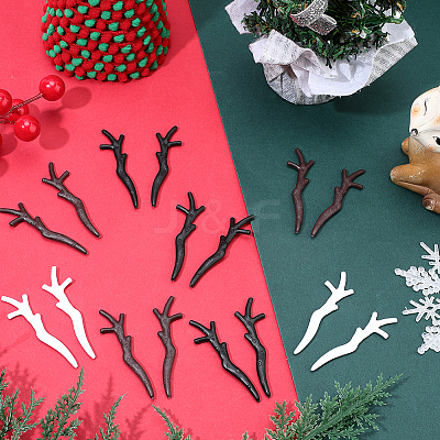 30 Pairs 3 Colors Plastic Snowman Hand Branch Antler AJEW-GF0012-64A-1