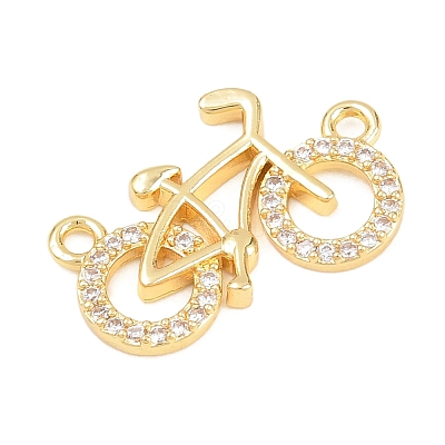 Brass Micro Pave Clear Cubic Zirconia Pendants KK-D258-35G-1