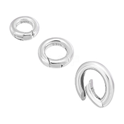 3Pcs 3 Styles 925 Sterling Silver Spring Gate Rings FIND-PH0023-41-1