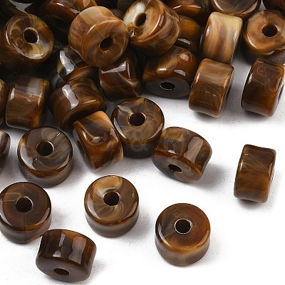Two-Color Opaque Acrylic Imitation Gemstone Beads AC-CBA3EFE-02N-1
