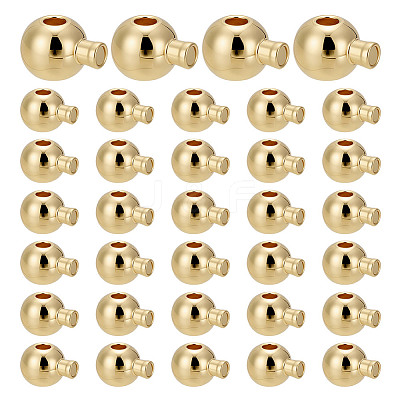 60Pcs Brass Crimp Beads KK-HY0004-18-1