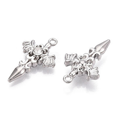 Alloy with Rhinestone Pendants X-PALLOY-N176-12P-NR-1