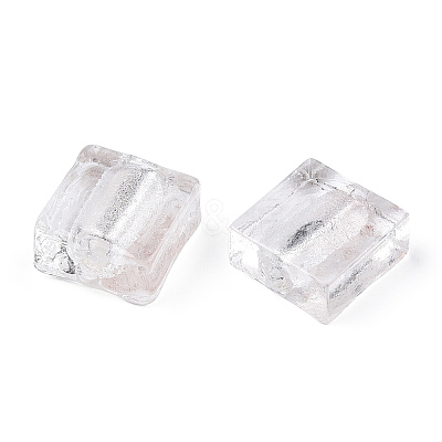 Handmade Silver Foil Lampwork Beads FOIL-S006-12x12mm-11-1