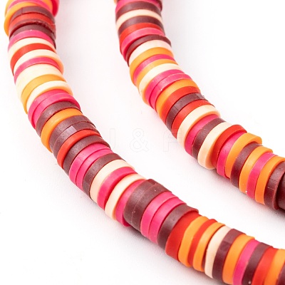 Handmade Polymer Clay Beads Strands CLAY-R089-6mm-T02B-20-1