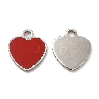304 Stainless Steel Enamel Pendants X-STAS-M308-16P-03-1