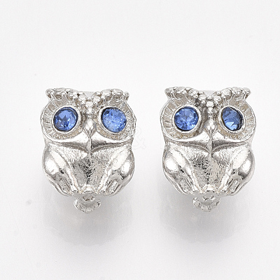 Platinum Plated Alloy European Beads MPDL-S067-15-1