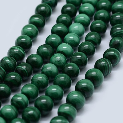 Natural Malachite Beads Strands G-F571-27A1-4mm-1