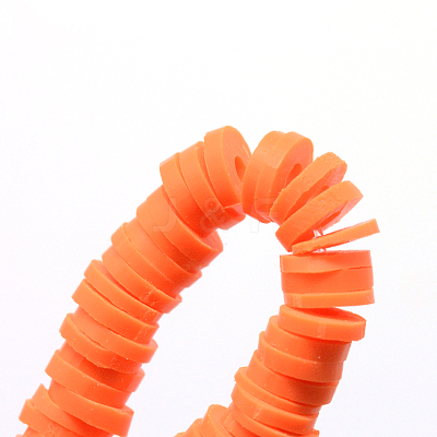 Flat Round Handmade Polymer Clay Bead Spacers CLAY-R067-3.0mm-12-1