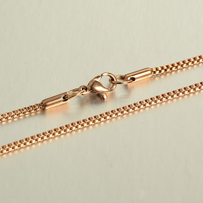 304 Stainless Steel Box Chain Necklaces Necklaces NJEW-L353-15-1