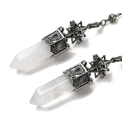Natural Quartz Crystal Faceted Bullet Pointed Dowsing Pendulums G-B149-14AS-07-1