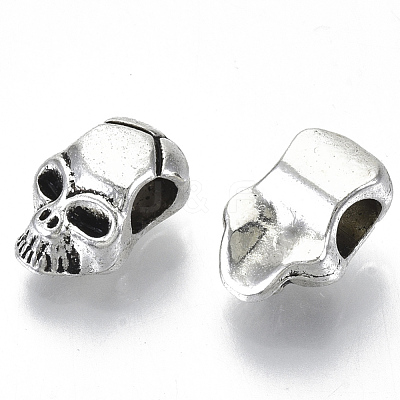 Tibetan Style Alloy European Beads X-TIBEB-N005-14AS-RS-1
