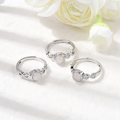 Natural Gemstone Finger Rings RJEW-A084-04P-1