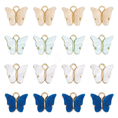 20Pcs 4 Colors Acrylic Charms MACR-TA0002-55A-1