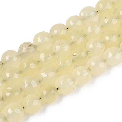 Dyed Natural White Jade Beads Strands X-G-T139-8mm-60-13-1