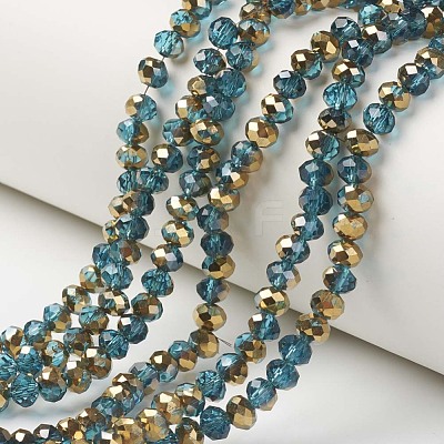 Electroplate Transparent Glass Beads Strands EGLA-A034-T6mm-O03-1