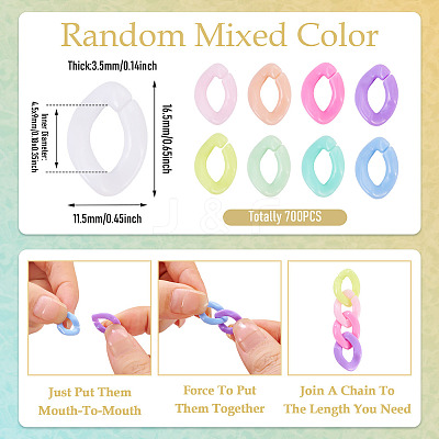 700Pcs Opaque Acrylic Linking Rings MACR-TA0002-86-1