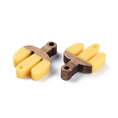 Opaque Resin & Walnut Wood Links Connectors RESI-T035-41-1