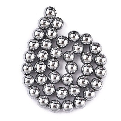 Non-Magnetic Synthetic Hematite Beads Strands X-G-S096-10mm-3-1