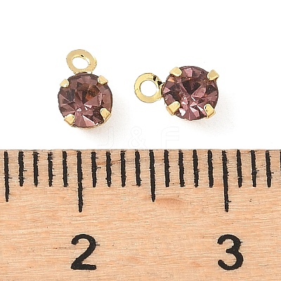 Brass Glass Charms KK-C097-08G-03-1