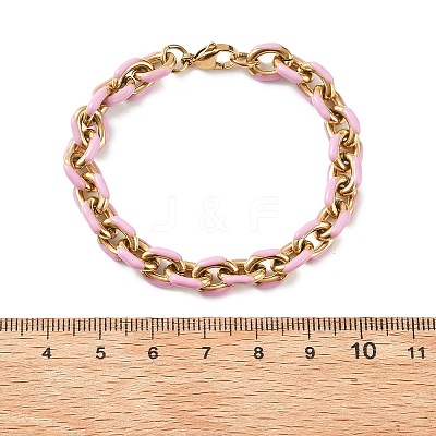 304 Stainless Steel Cable chain Bracelets for Women BJEW-B137-01-1
