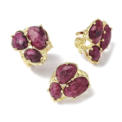 Natural Quartz Cuff Rings RJEW-M076-06G-02-1