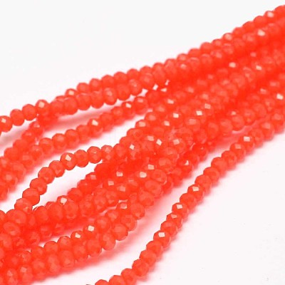 Faceted Rondelle Glass Beads Strands X-GLAA-I033-3mm-02-1