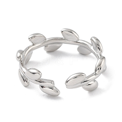 Brass Open Cuff Rings for Women RJEW-A028-03P-1