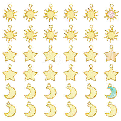 36Pcs 3 Styles Zinc Alloy Pendant Cabochon Settings For Enamel FIND-CA0011-25-1