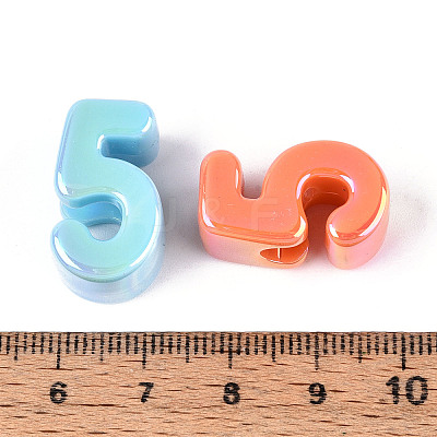 UV Plating Opaque Acrylic European Beads PACR-T017-10E-1