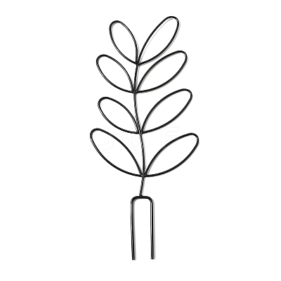 Leaf-Shaped Iron Plant Trellis AJEW-G074-03B-1