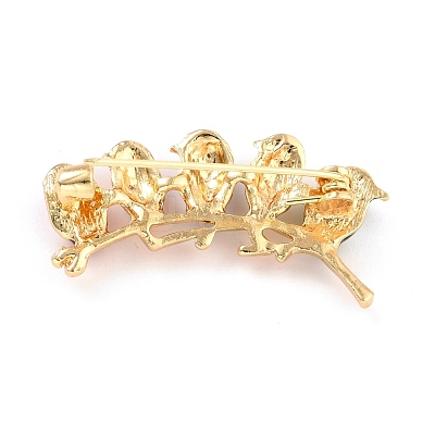 Birds with Branch Alloy Rhinestone Brooch JEWB-O009-11-1