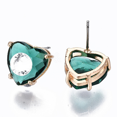 Brass Stud Earrings GLAA-S193-038A-LG-1