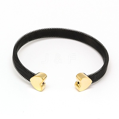 304 Stainless Steel Mesh Bangles BJEW-N225-34A-1