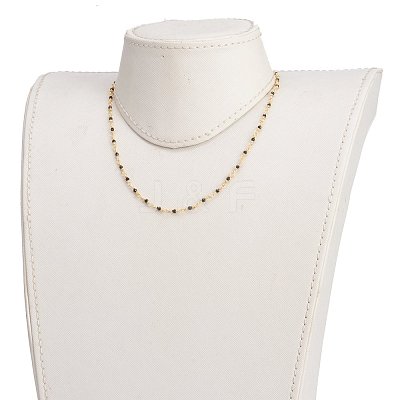 Faceted Round Natural Spinel Beaded Necklaces NJEW-JN03215-01-1