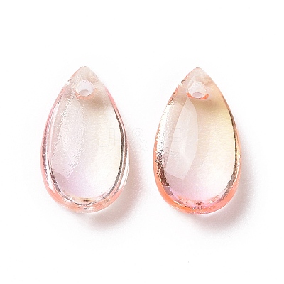 Transparent Glass Charms GLAA-O017-01F-1