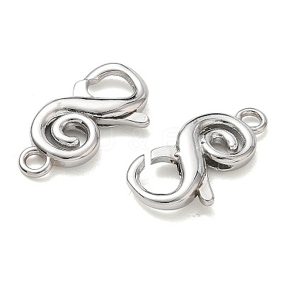 Brass S-Shaped Swirl Lobster Clasp for Jewelry Making KK-CBA5585-05P-1