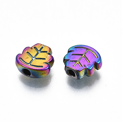 Rack Plating Rainbow Color Alloy Beads PALLOY-S180-334-1