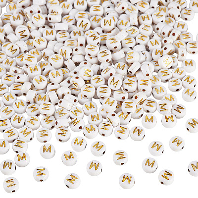 500Pcs Plating Acrylic Beads PACR-TADJ0001-01M-1