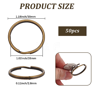 50Pcs Iron Keychain Clasps FIND-SP0005-56AB-1
