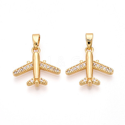 Brass Micro Pave Cubic Zirconia Pendants KK-T070-82G-1