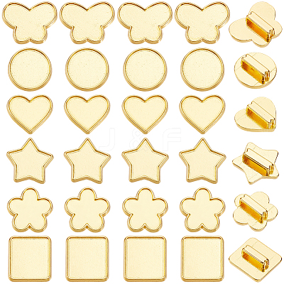 48Pcs 8 Styles Alloy Slide Charms Cabochon Settings FIND-SC0016-55A-G-1