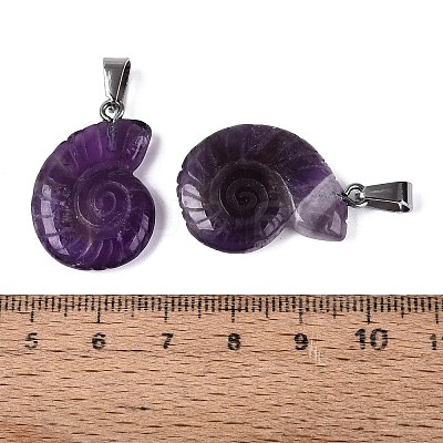 Natural Amethyst Pendants G-Q601-45E-1