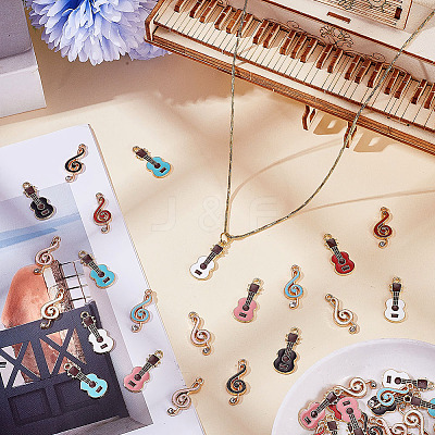 40Pcs 10 Styles Alloy Enamel Pendants FIND-ME0001-94-1