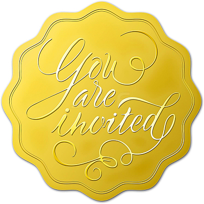 Plastic Self Adhesive Gold Foil Embossed Stickers DIY-WH0211-184-1