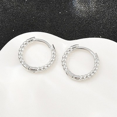 Brass Huggie Hoop Earrings KK-CBA8324-18B-P-1