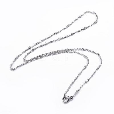 Tarnish Resistant 304 Stainless Steel Cable Chain Necklaces NJEW-P147-06P-1
