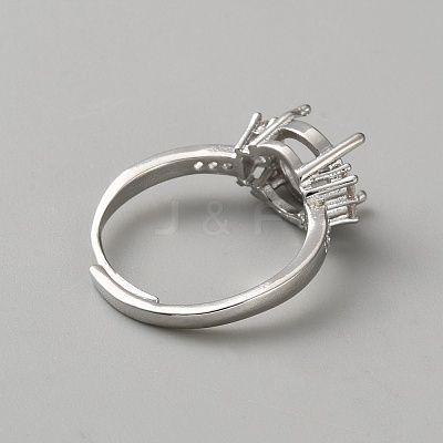 Adjustable Brass & Rhinestone Finger Rings Components KK-WH0044-211A-1