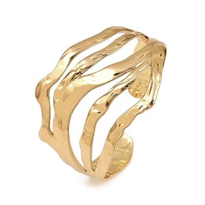 304 Stainless Steel Cuff Bangles for Women BJEW-G757-03G-1