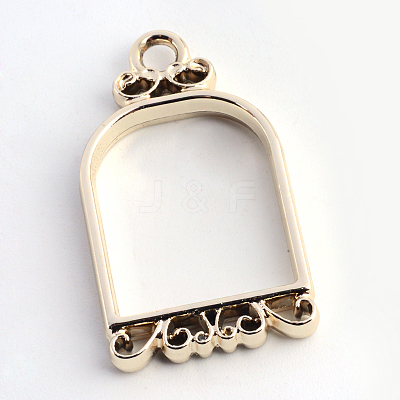 Rack Plating Alloy Open Back Bezel Pendants PALLOY-S047-17E-FF-1