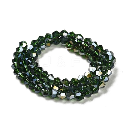 Transparent Electroplate Glass Beads Strands GLAA-F029-3mm-A25-1